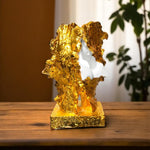 Rear golden texture of romantic couple face sculpture – perfect for home décor