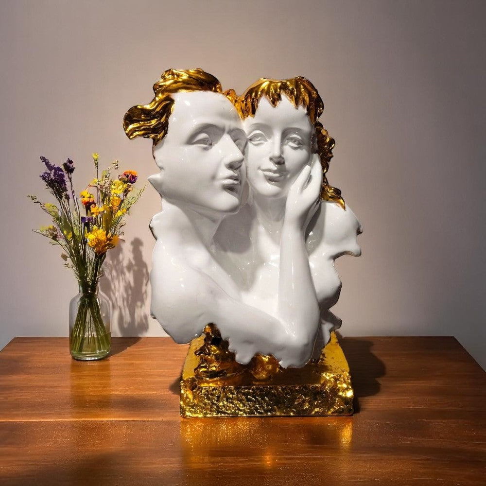 Artistic face couple idol – polyresin handmade sculpture by Motumal Giftwala