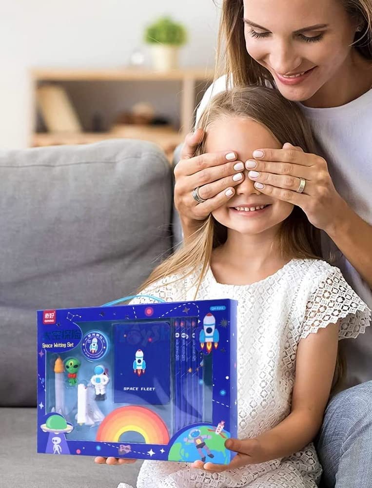 Space Exploration Stationery Kit Kids Pencils Diary Rocket Motumal-motumal