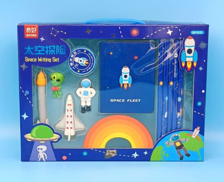 Space Exploration Stationery Kit Kids Pencils Diary Rocket Motumal-motumal