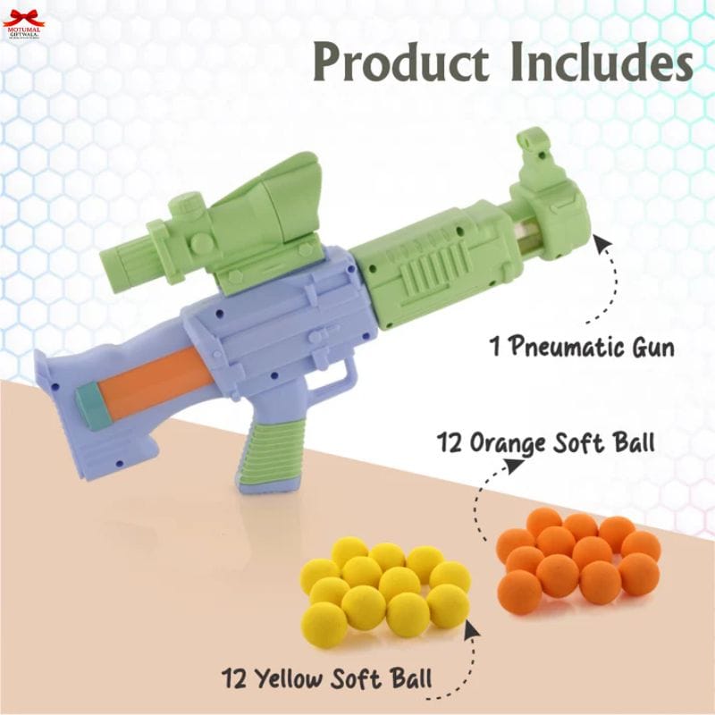 Space Explorer Pneumatic Gun Dual Foam Balls Indoor Net-motumal