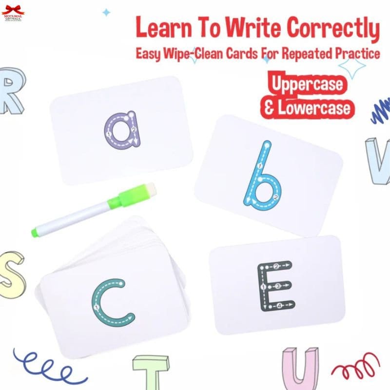 Spelling Genius Wooden Alphabet Game Wipe Clean Cards Motumal-motumal