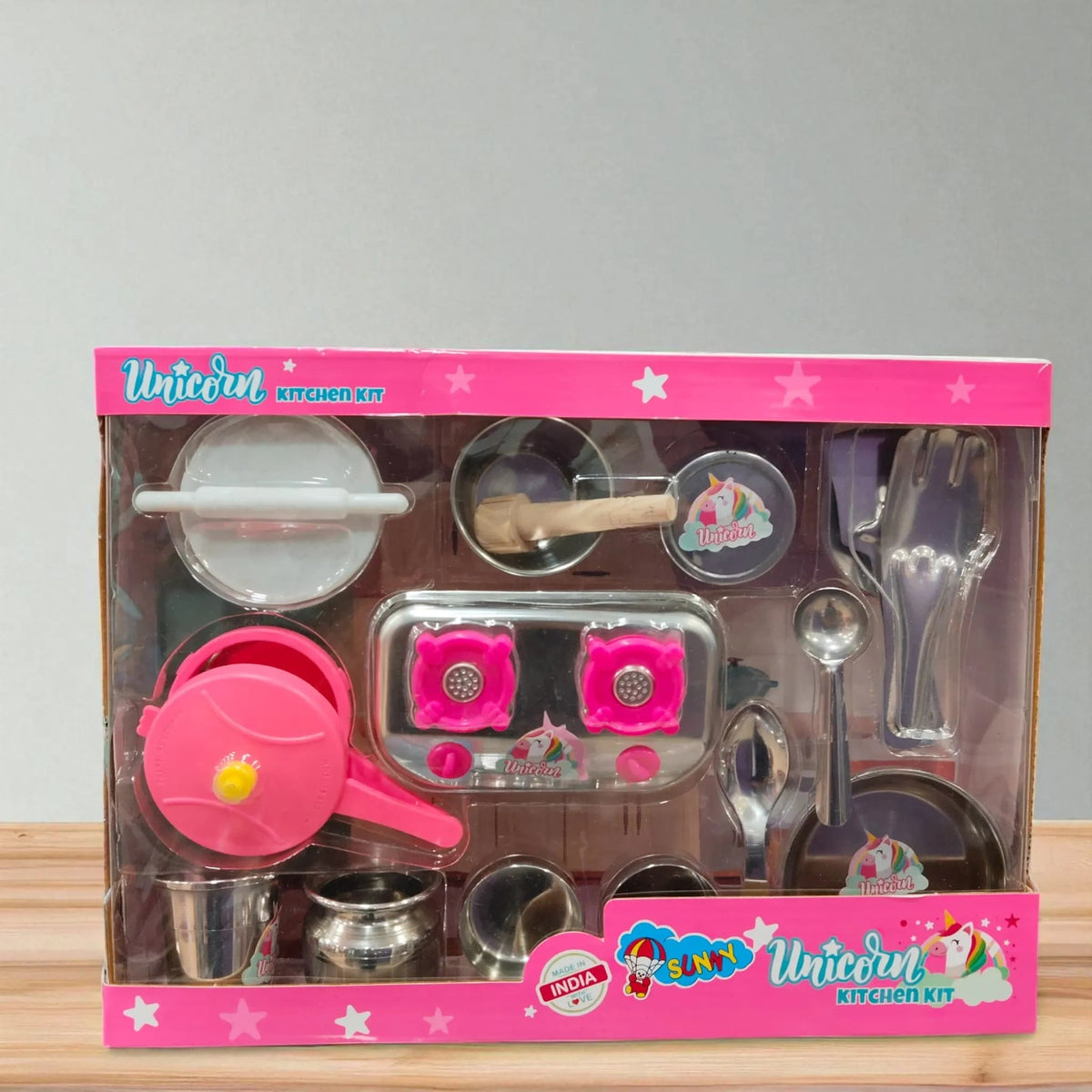 Sunny Unicorn Pink Kitchen Play Toys Pretend Cooking Motumal-motumal