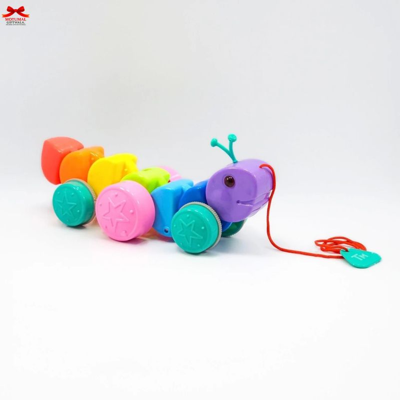 Colorful toy caterpillar on a white background