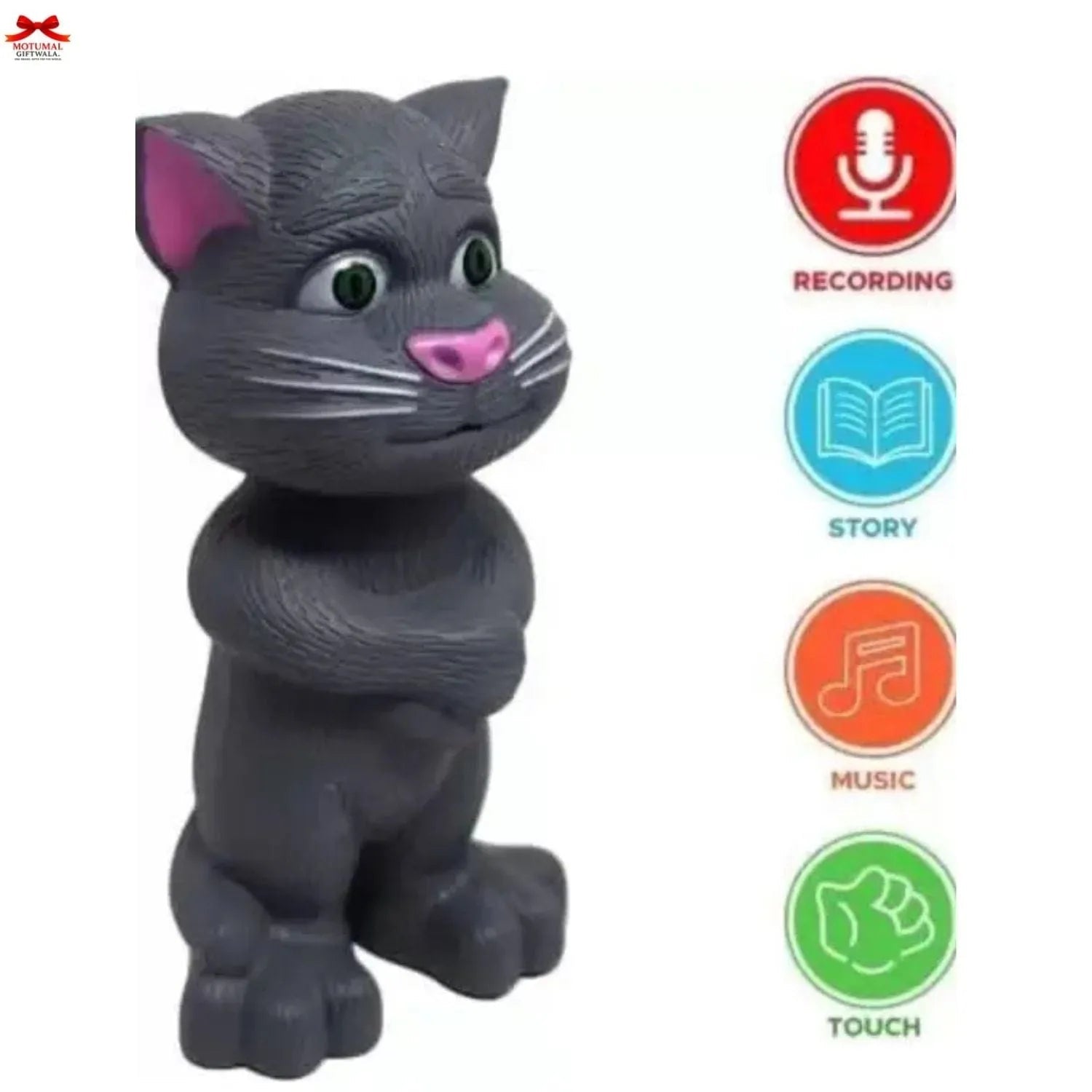 Talking Tom Cat Toy Interactive Voice Repeating Storytelling Motumal-motumal