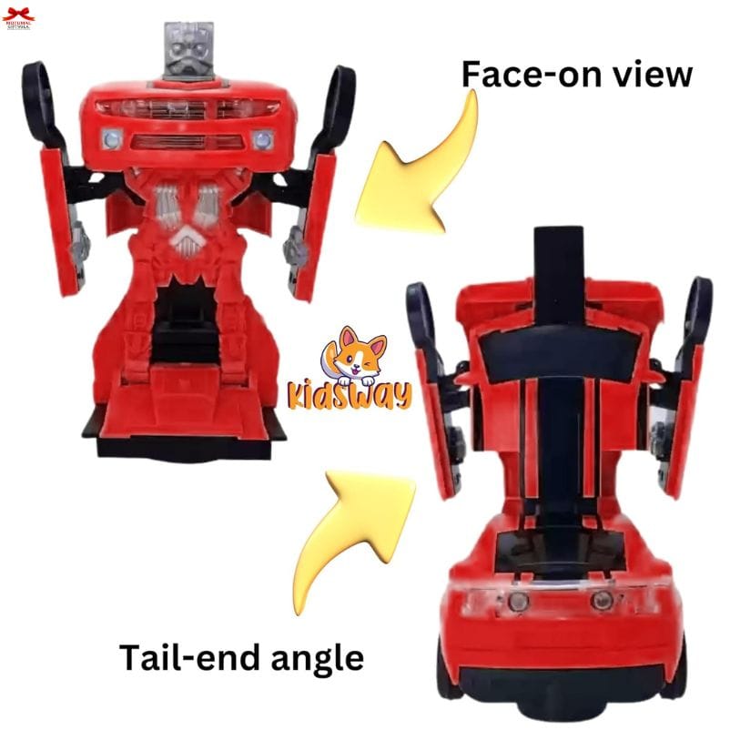 Transforming Remote Control Car Robot Toy Red Sports Car Motumal-motumal