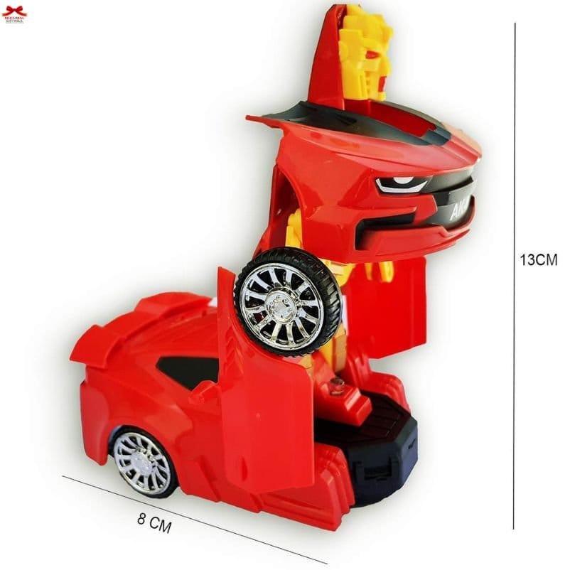 Transforming Remote Control Car Robot Toy Red Sports Car Motumal-motumal