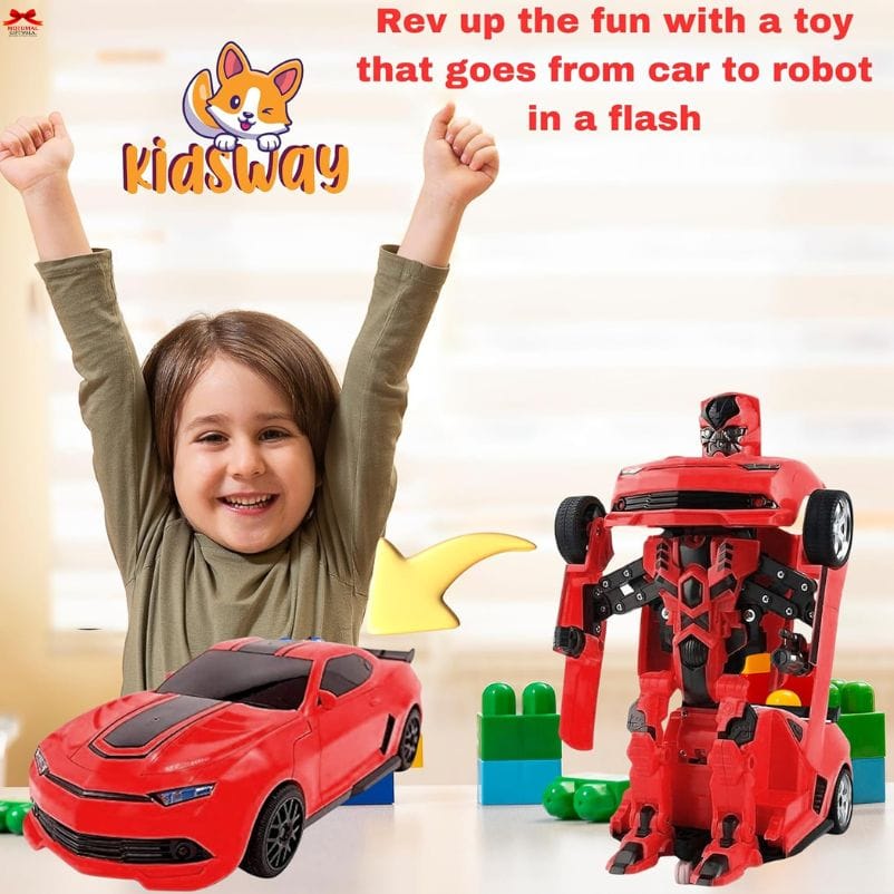 Transforming Remote Control Car Robot Toy Red Sports Car Motumal-motumal