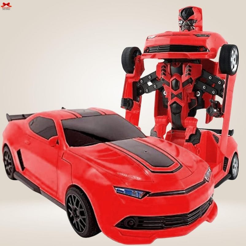 Transforming Remote Control Car Robot Toy Red Sports Car Motumal-motumal