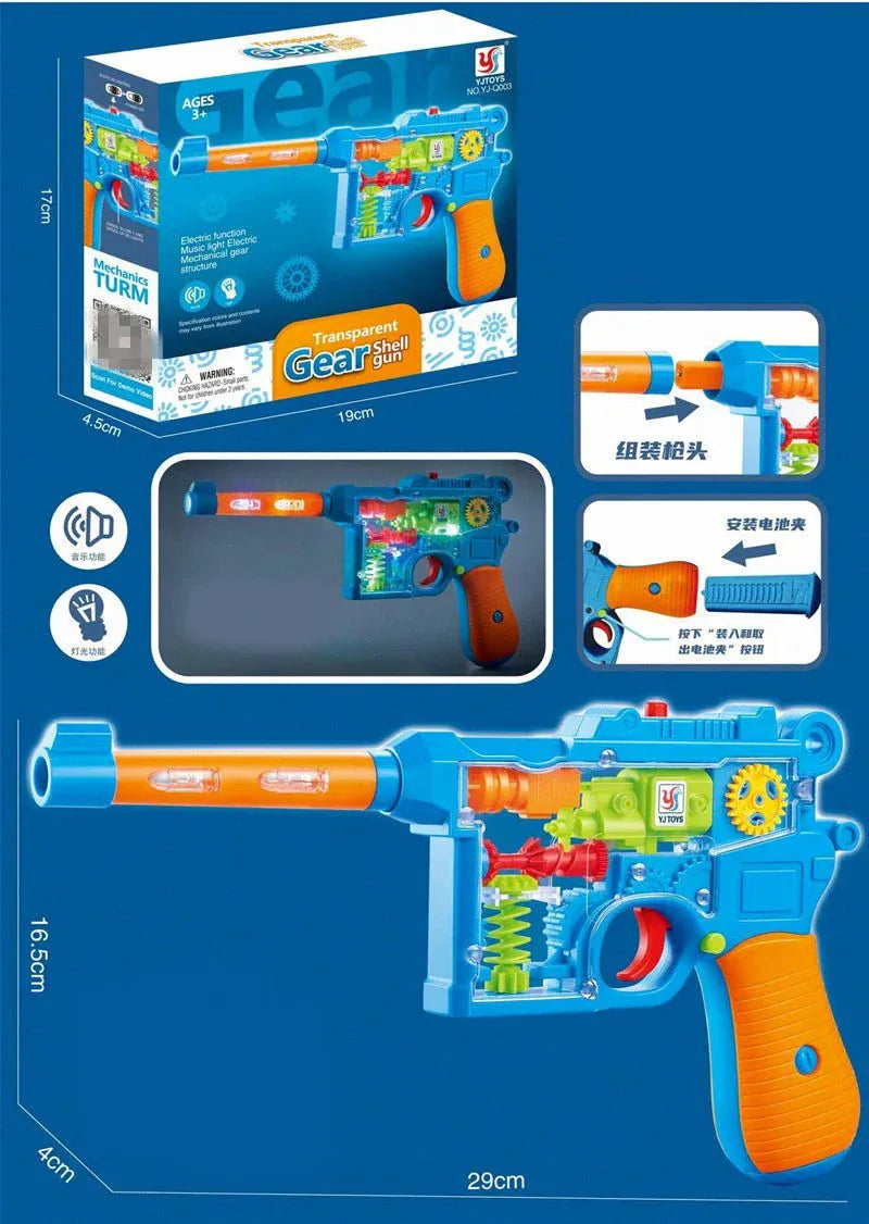Transparent Electric Toy Gun Lights Music Blaster Kids Motumal-motumal