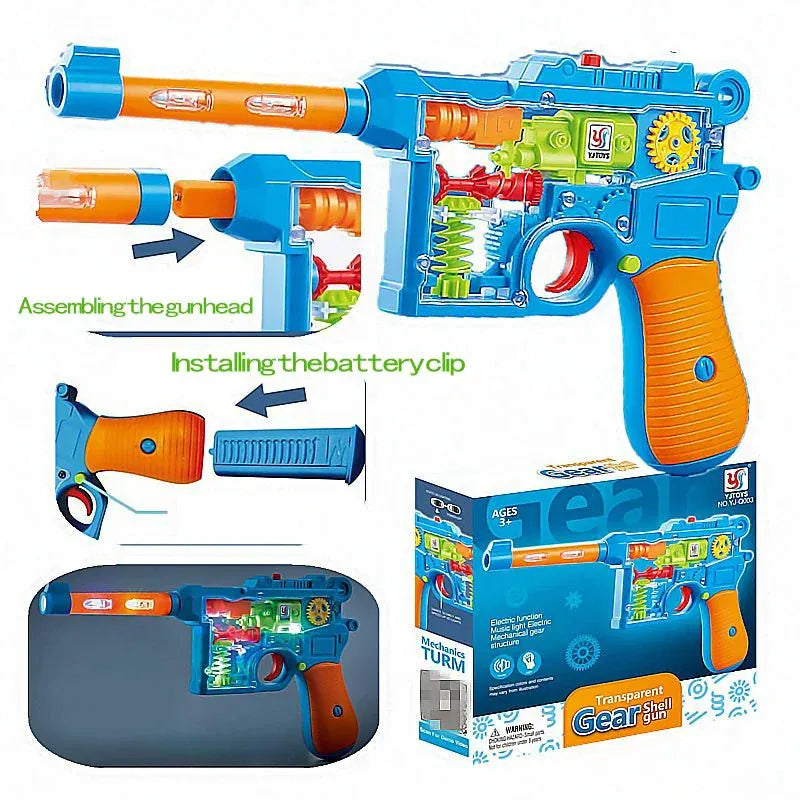 Transparent Electric Toy Gun Lights Music Blaster Kids Motumal-motumal
