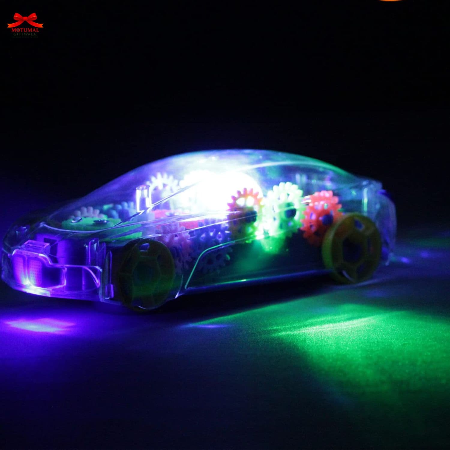 Transparent Gear Car Lights Music Educational Toy Motumal-motumal