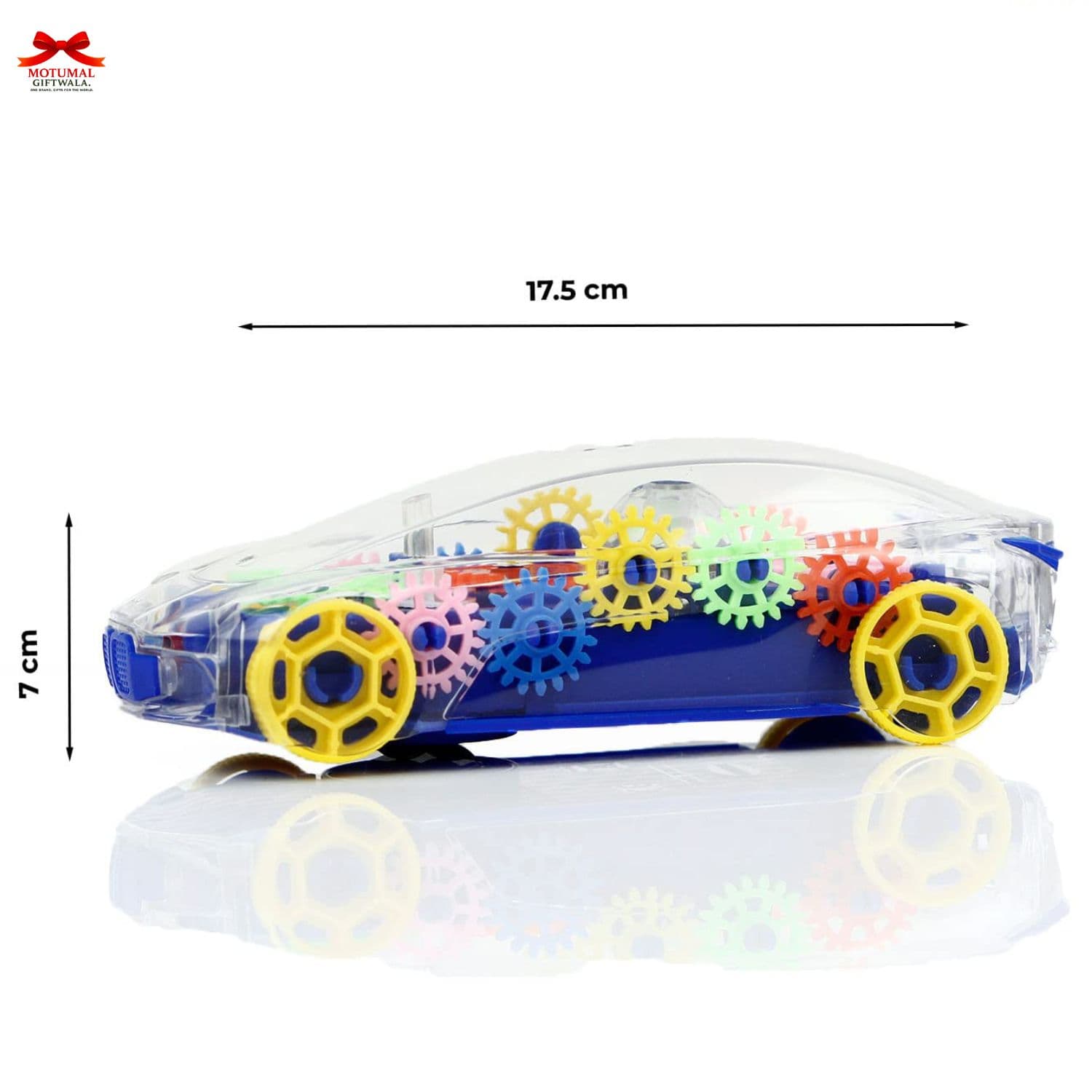 Transparent Gear Car Lights Music Educational Toy Motumal-motumal