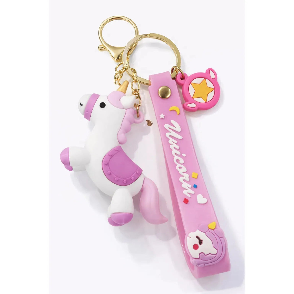 Unicorn Keychain Pink Strap Charm Cute Accessory Motumal-motumal