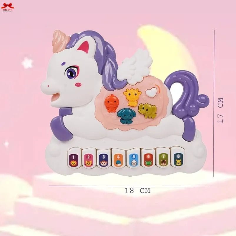 Unicorn Light Up Music Piano Toy Learn Colors Animals Motumal-motumal