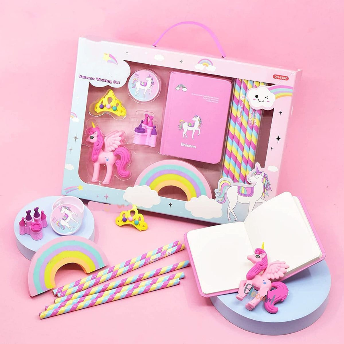 Unicorn Stationery Diary Pencils Kit Kids Gift Motumal-motumal