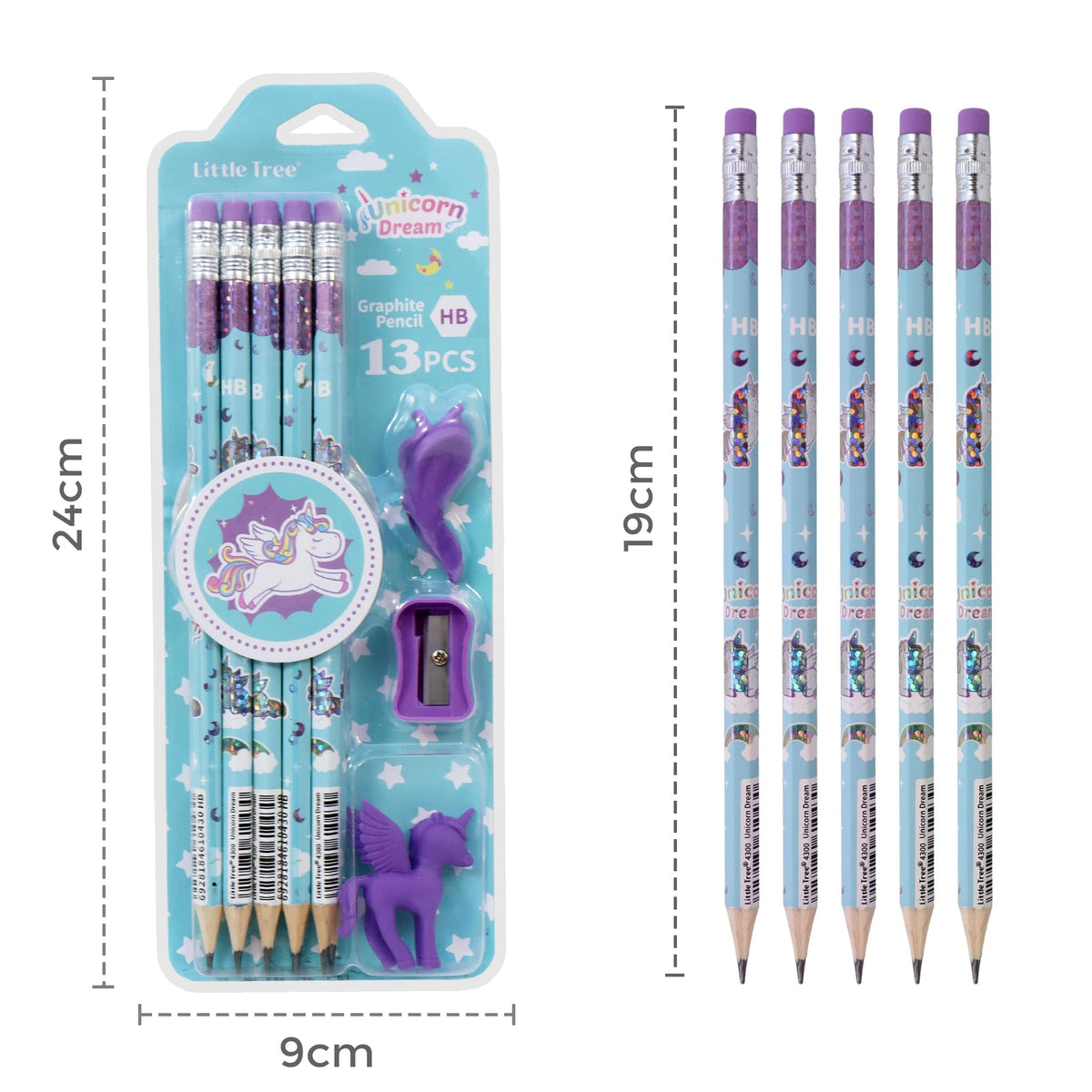 Unicorn Themed Stationery Pencils Erasers Bundle Motumal-motumal