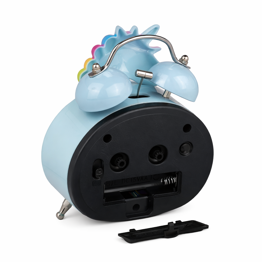 Unicorn-themed twin-bell alarm clock-motumal