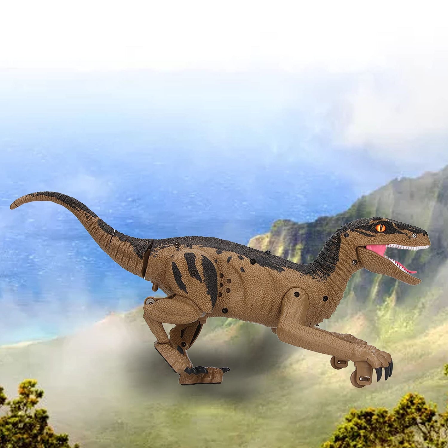 Walking Mechanical 3D Electric Dinosaur Toy Glowing Eyes Motumal-motumal