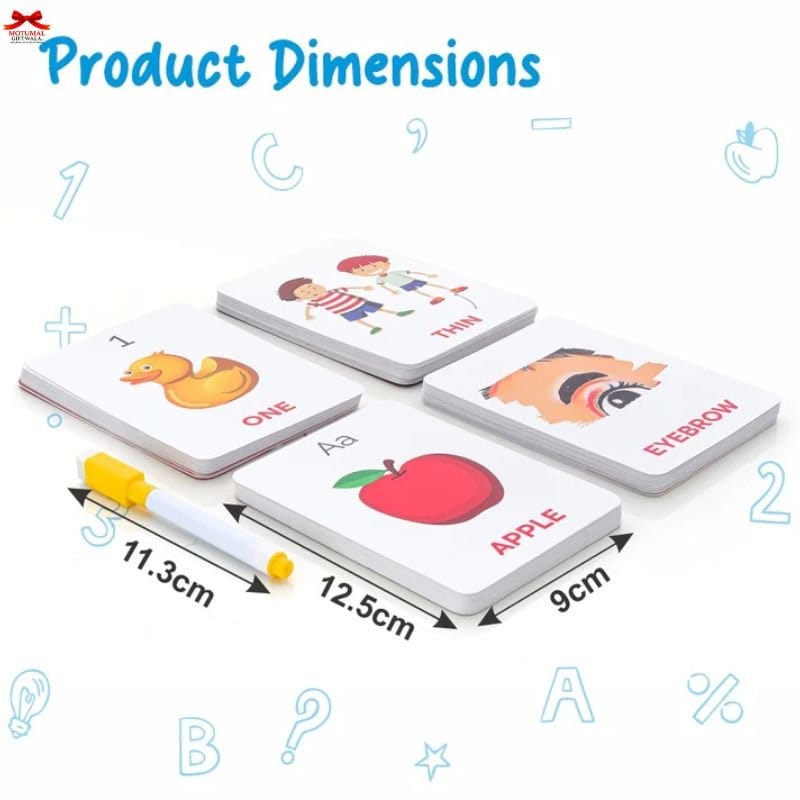 Wipe Clean Educational Flashcards 108 Alphabets Numbers Colors-motumal