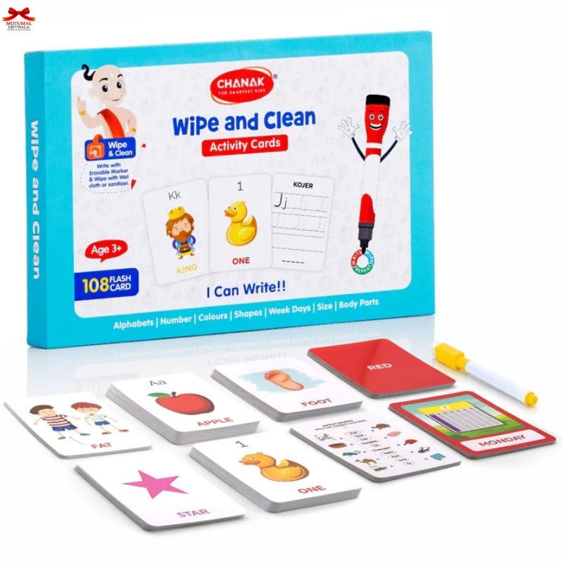 Wipe Clean Educational Flashcards 108 Alphabets Numbers Colors-motumal