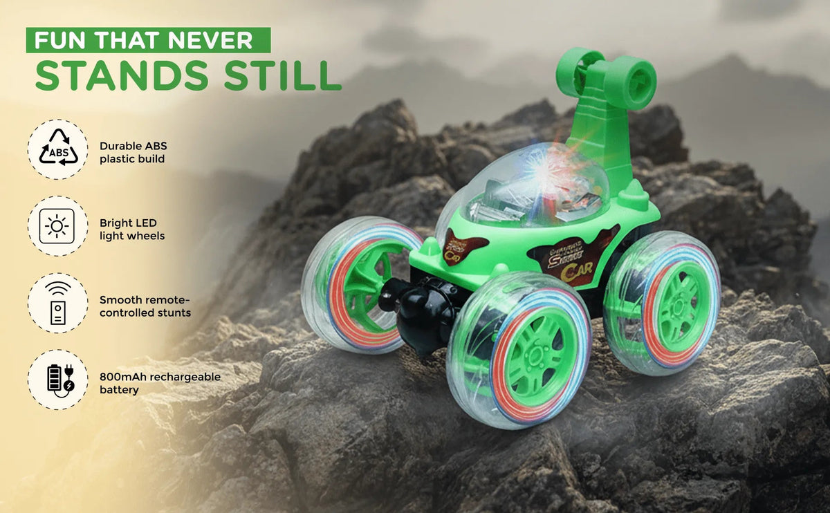 Wonder 360 Smoke Stunt RC Car LED Lights Battery Motumal-motumal