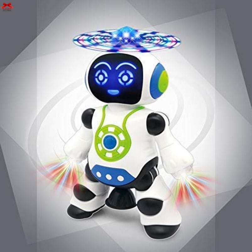 Yijun Dancing Robot Toy LED Lights 360 Degree Spin Music-motumal
