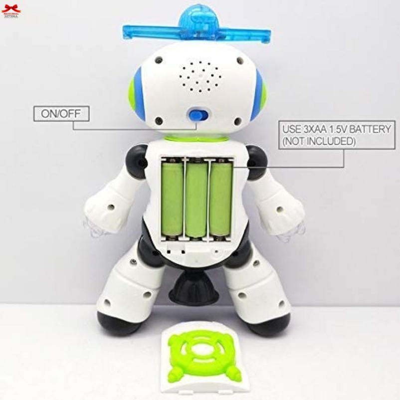 Yijun Dancing Robot Toy LED Lights 360 Degree Spin Music-motumal