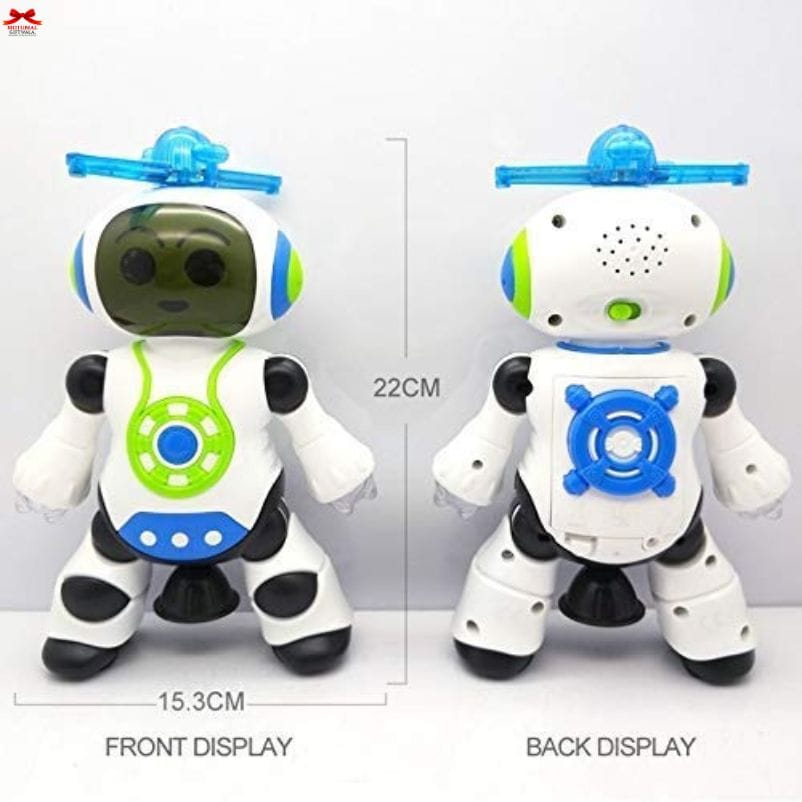 Yijun Dancing Robot Toy LED Lights 360 Degree Spin Music-motumal