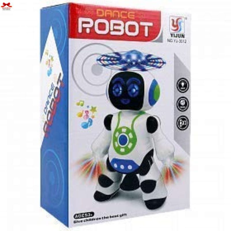 Yijun Dancing Robot Toy LED Lights 360 Degree Spin Music-motumal