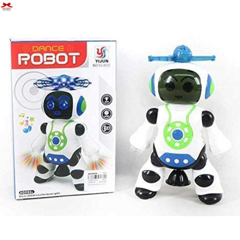 Yijun Dancing Robot Toy LED Lights 360 Degree Spin Music-motumal