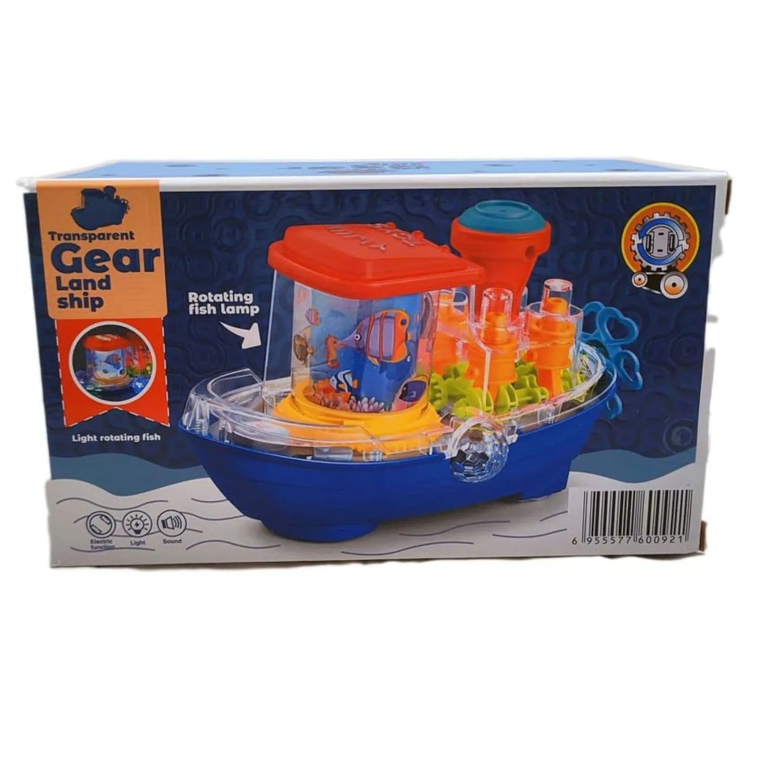 YJ Toys Transparent Gear Land Ship Musical Electric Motumal-motumal